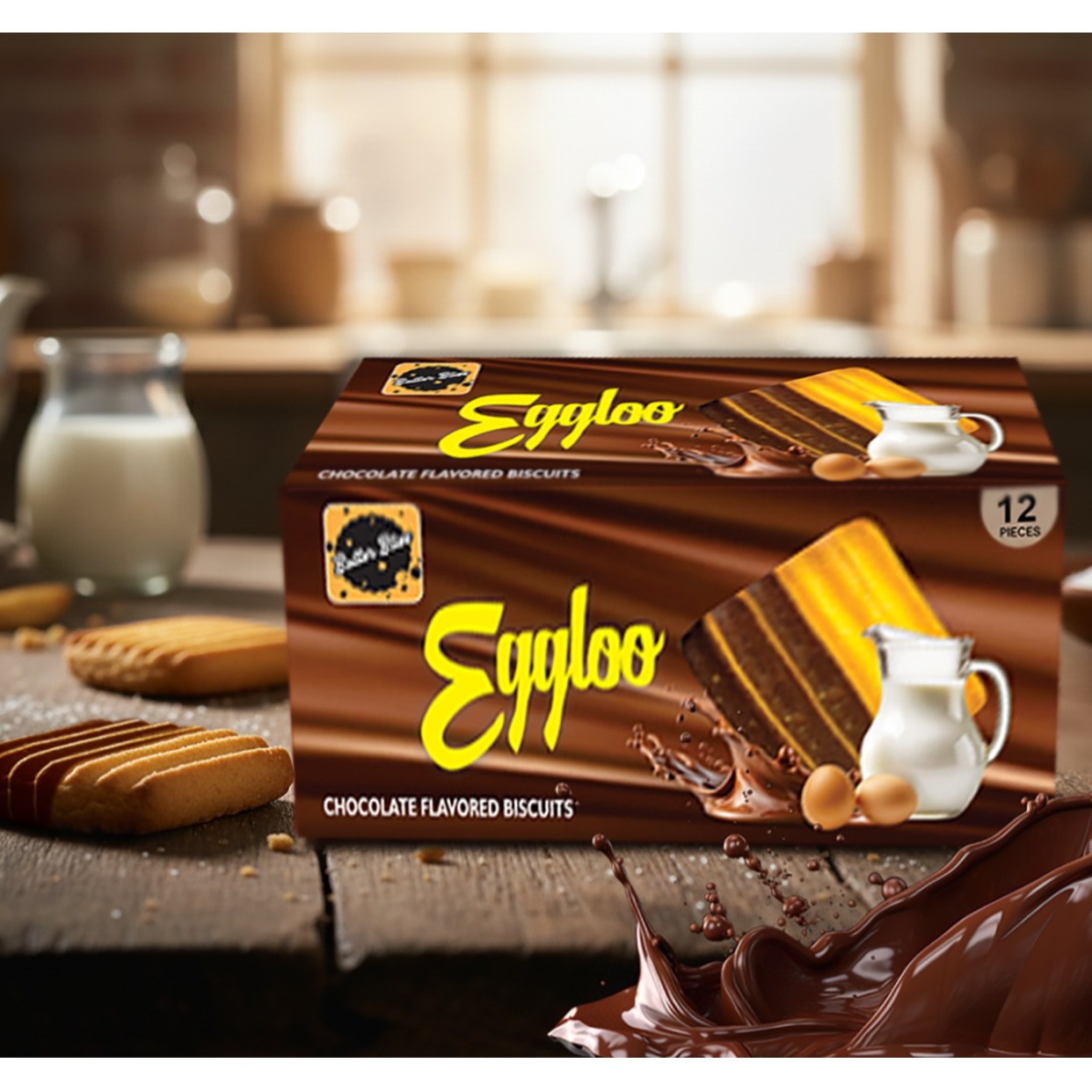 Eggloo Chocolate Flavored Biscuits (12pack)