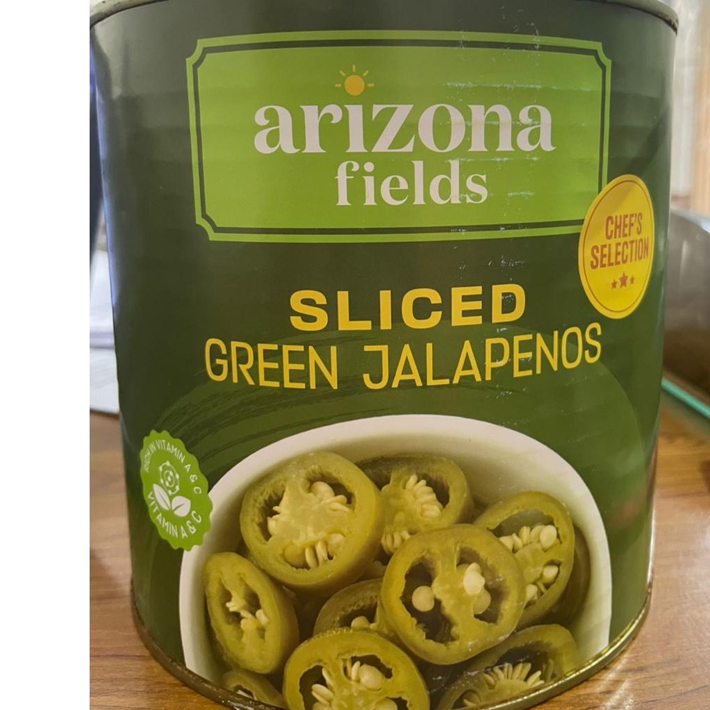 Arizona Fields Sliced Green Jalapenos 2.3kg (Drain 1200gm)